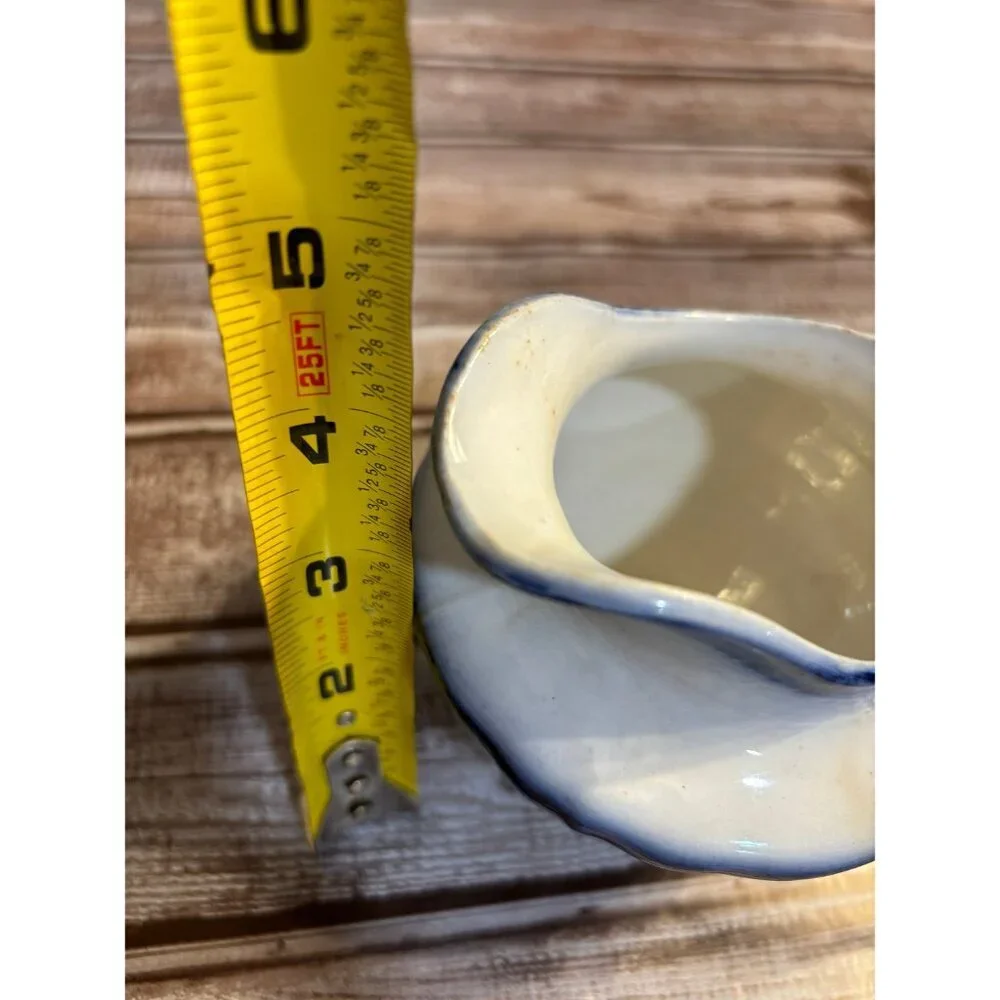 Antique Blue & White Ironstone Small Pitcher Creamer